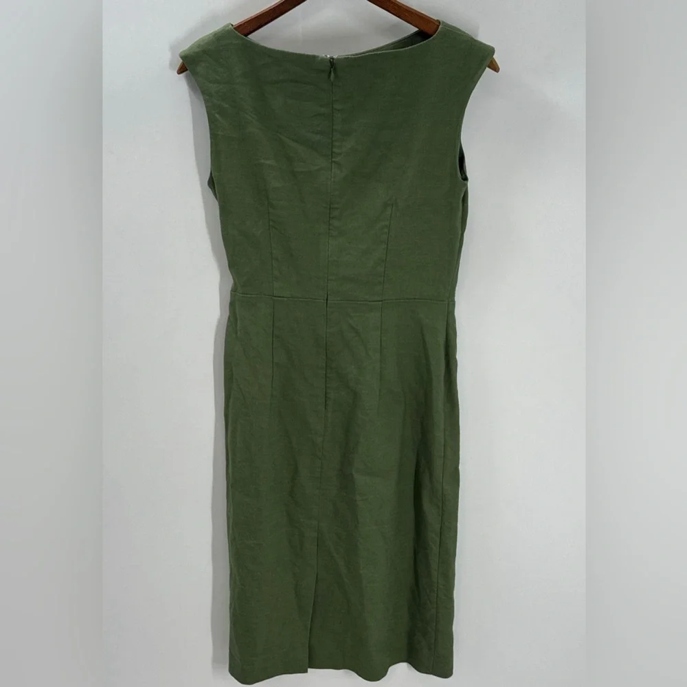 Ann Taylor Sheath Boat Neck green Dress